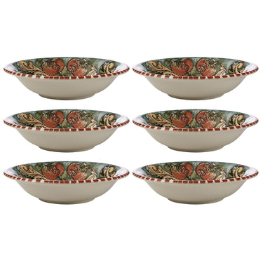 Pomegranates Ceramica Salerno 21cm Pasta Bowls (Set of 6)